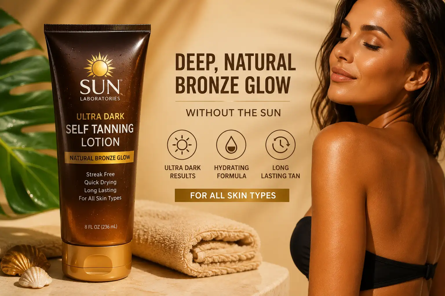 Sun Laboratories Ultra Dark Self Tanning Lotion for deep natural bronze glow