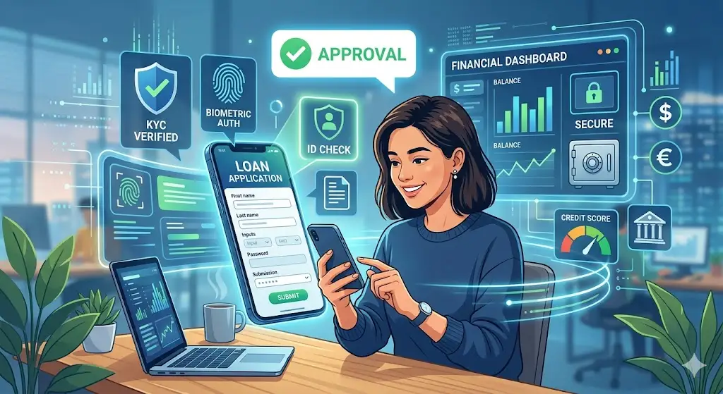 First-time borrower using MoneyCat online loan platform with digital verification process